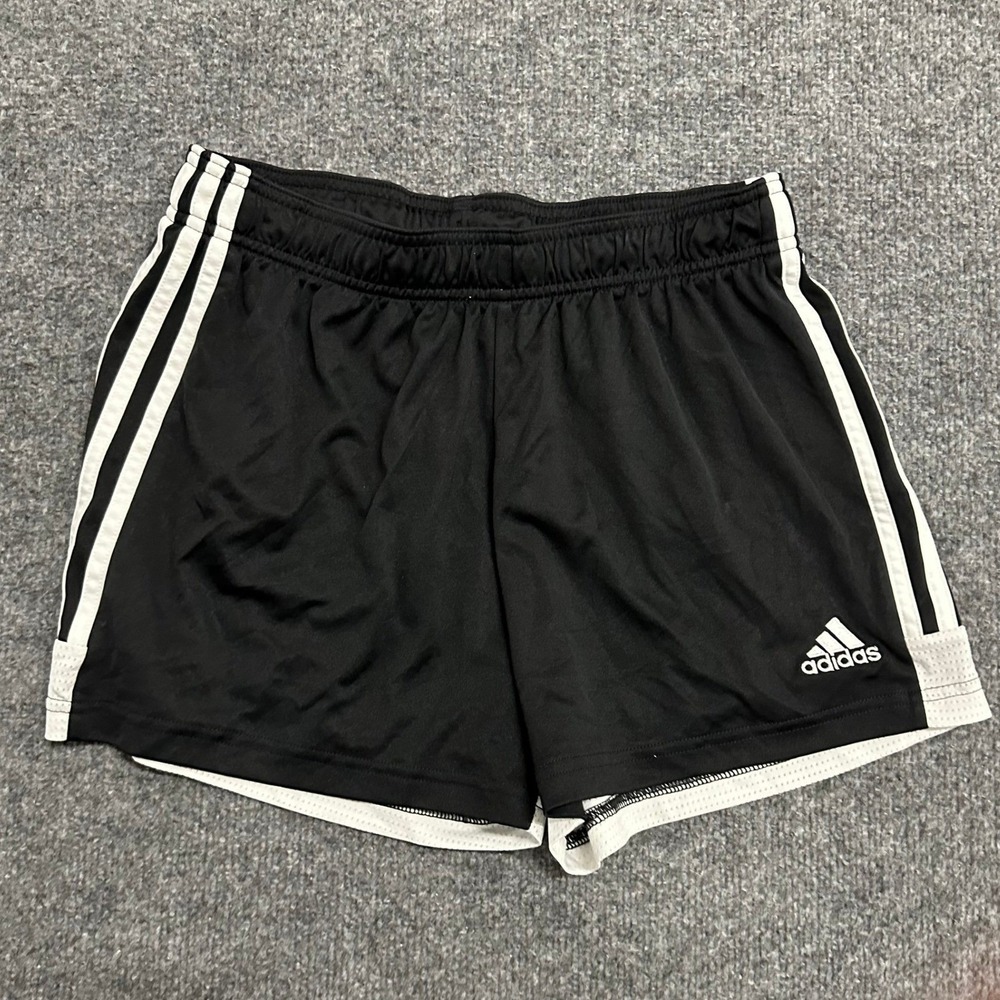 Adidas Shorts Womens Size S Black White Striped Aeroready Athletic Running Gym